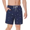 image:imageAmerican Trends Mens Swimsuits Mens Swim Trunks with Compression Liner Summer Beachwear Bathing Suit for MenNavy Blue Fish Bone