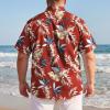 image:imageAmerican Trends Big and Tall Hawaiian Shirts for Men Short Sleeve Plus Size 4XL 5XL 6XL Relaxed Fit Vacation Beach WearAloha Red Palm