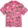 image:imageAmerican Trends Big and Tall Hawaiian Shirts for Men Short Sleeve Plus Size 4XL 5XL 6XL Relaxed Fit Vacation Beach WearPink Tropical Flamingo