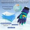image:imageAmerican Trends Winter Gloves for Kids Waterproof Boys Girls Cute Snow Ski Gloves Toddler Snowboarding Gloves Windproof01 NavyDinosaur