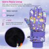 image:imageAmerican Trends Winter Gloves for Kids Waterproof Boys Girls Cute Snow Ski Gloves Toddler Snowboarding Gloves WindproofPurple