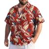 image:imageAmerican Trends Big and Tall Hawaiian Shirts for Men Short Sleeve Plus Size 4XL 5XL 6XL Relaxed Fit Vacation Beach WearAloha Red Palm