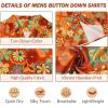 image:imageAmerican Trends Hawaiian Button Down Short Sleeve Shirt70s Orange Flower