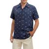 image:imageMens Hawaiian Shirt Floral Print Aloha Shirt Comfortable Novelty Button Down Shirts Casual Short Sleeve Beachwear for MenNavy With Rainbow Heart