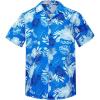 image:imageAmerican Trends Hawaiian Button Down Short Sleeve Shirt1 Blue Leaf