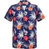 image:imageAmerican Trends Hawaiian Button Down Short Sleeve Shirt1 Navy Coconut Flower