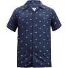 image:imageMens Hawaiian Shirt Floral Print Aloha Shirt Comfortable Novelty Button Down Shirts Casual Short Sleeve Beachwear for MenNavy With Rainbow Heart