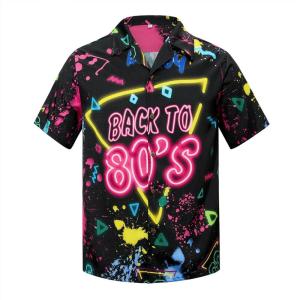 image:imageAmerican Trends Hawaiian Button Down Short Sleeve Shirt80s Radio Wave