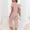 image:imageAmerican Trends 2 Pack Cotton Pajamas for Women Set Two Piece Short Sleeve Sleepwear Tops with Capri Pants Summer Pj SetPink Black Heart