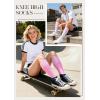 image:imageAmerican Trends Knee High Socks for Women Striped Tube Socks Youth Athletic Soccer SocksPink White Stripes  White Pink Stripes