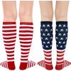 image:imageAmerican Trends Knee High Socks for Women Striped Tube Socks Youth Athletic Soccer SocksRed Striped Star
