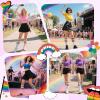 image:imageAmerican Trends Knee High Socks for Women Striped Tube Socks Youth Athletic Soccer SocksWhite  Rainbow