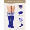 image:imageAmerican Trends Knee High Socks for Women Striped Tube Socks Youth Athletic Soccer SocksWhite Blue Stripes  Blue White Stripes