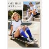 image:imageAmerican Trends Knee High Socks for Women Striped Tube Socks Youth Athletic Soccer SocksWhite Blue Stripes  Blue White Stripes