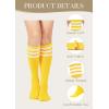 image:imageAmerican Trends Knee High Socks for Women Striped Tube Socks Youth Athletic Soccer SocksYellow White Stripes  Blue White Stripes