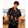 image:imageNeon Shirts for Men  Vibrant Print Short Sleeve Button Down Rave Outfit for Party Festivals amp VacationsNeon Dinosaur