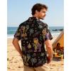 image:imageNeon Shirts for Men  Vibrant Print Short Sleeve Button Down Rave Outfit for Party Festivals amp VacationsNeon Dinosaur