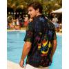 image:imageNeon Shirts for Men  Vibrant Print Short Sleeve Button Down Rave Outfit for Party Festivals amp VacationsNeon Duck