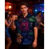 image:imageNeon Shirts for Men  Vibrant Print Short Sleeve Button Down Rave Outfit for Party Festivals amp VacationsNeon Raccoon