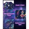image:imageNeon Shirts for Men  Vibrant Print Short Sleeve Button Down Rave Outfit for Party Festivals amp VacationsNeon Skull