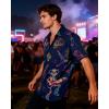 image:imageNeon Shirts for Men  Vibrant Print Short Sleeve Button Down Rave Outfit for Party Festivals amp VacationsNeon Skull
