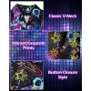 image:imageNeon Shirts for Men  Vibrant Print Short Sleeve Button Down Rave Outfit for Party Festivals amp VacationsNeon Space Galaxy