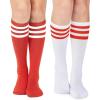 image:imageAmerican Trends Knee High Socks for Women Striped Tube Socks Youth Athletic Soccer SocksRed White Stripes  White Red Stripes