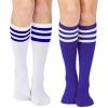 image:imageAmerican Trends Knee High Socks for Women Striped Tube Socks Youth Athletic Soccer SocksWhite Blue Stripes  Blue White Stripes