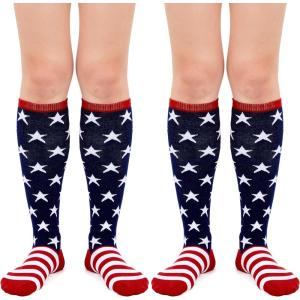 image:imageAmerican Trends Knee High Socks for Women Striped Tube Socks Youth Athletic Soccer SocksAmerican Flag  Star