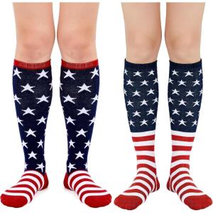 image:imageAmerican Trends Knee High Socks for Women Striped Tube Socks Youth Athletic Soccer SocksRed Striped Star
