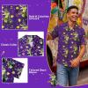 image:imageFunny Hawaiian Shirts for Men Short Sleeve Fun Beach Shirts Mens Casual Button Down Summer Vacation WearMardi Gras Gator