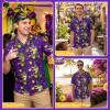 image:imageFunny Hawaiian Shirts for Men Short Sleeve Fun Beach Shirts Mens Casual Button Down Summer Vacation WearMardi Gras Gator