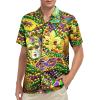 image:imageMens Hawaiian Shirt Floral Print Aloha Shirt Comfortable Novelty Button Down Shirts Casual Short Sleeve Beachwear for MenMardi Gras Masquerade