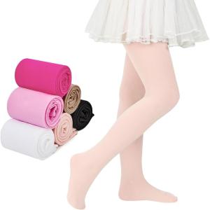 image:imageAmerican Trends 6Pack Toddler Ballet TightsSoft Tights for Girls 114 Versatile for Dance School Daily Halloween WearWhiteBlackLight PinkNudePinkHot Pink