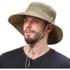 image:imageSun Hats for Men Women Wide Brim Fishing Hat Summer Bucket Hat Outdoor Safari Boonie Cap Dark Khaki One Size