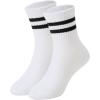 image:imageAmerican Trends Kids Athletic Boys Girls Crew Socks Toddler Striped Socks School Uniform Socks 4 Pairs 412 Years1 Pair Black Stripes