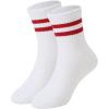 image:imageAmerican Trends Kids Athletic Boys Girls Crew Socks Toddler Striped Socks School Uniform Socks 4 Pairs 412 Years1 Pair Red Stripes