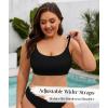 image:imageAmerican Trends Plus Size Bikini Top for Women Large Bust Swim Tops Sports Swim Bra with Strong SupportBlack