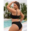 image:imageAmerican Trends Plus Size Bikini Top for Women Large Bust Swim Tops Sports Swim Bra with Strong SupportBlack