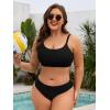 image:imageAmerican Trends Plus Size Bikini Top for Women Large Bust Swim Tops Sports Swim Bra with Strong SupportBlack