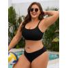 image:imageAmerican Trends Plus Size Bikini Top for Women Large Bust Swim Tops Sports Swim Bra with Strong SupportBlack