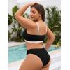 image:imageAmerican Trends Plus Size Bikini Top for Women Large Bust Swim Tops Sports Swim Bra with Strong SupportBlack and White