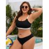 image:imageAmerican Trends Plus Size Bikini Top for Women Large Bust Swim Tops Sports Swim Bra with Strong SupportBlack and White