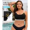 image:imageAmerican Trends Plus Size Bikini Top for Women Large Bust Swim Tops Sports Swim Bra with Strong SupportBlack and White