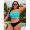 image:imageAmerican Trends Plus Size Bikini Top for Women Large Bust Swim Tops Sports Swim Bra with Strong SupportBlue and Green