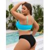 image:imageAmerican Trends Plus Size Bikini Top for Women Large Bust Swim Tops Sports Swim Bra with Strong SupportBlue and Green