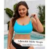image:imageAmerican Trends Plus Size Bikini Top for Women Large Bust Swim Tops Sports Swim Bra with Strong SupportBlue and Green