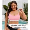 image:imageAmerican Trends Plus Size Bikini Top for Women Large Bust Swim Tops Sports Swim Bra with Strong SupportPink and White