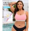image:imageAmerican Trends Plus Size Bikini Top for Women Large Bust Swim Tops Sports Swim Bra with Strong SupportPink and White