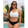 image:imageAmerican Trends Plus Size Bikini Top for Women Large Bust Swim Tops Sports Swim Bra with Strong SupportWhite